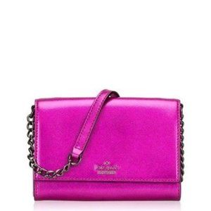 Kate Spade Cami Cameron Street Metallic Clutch Purse in Baja Rose